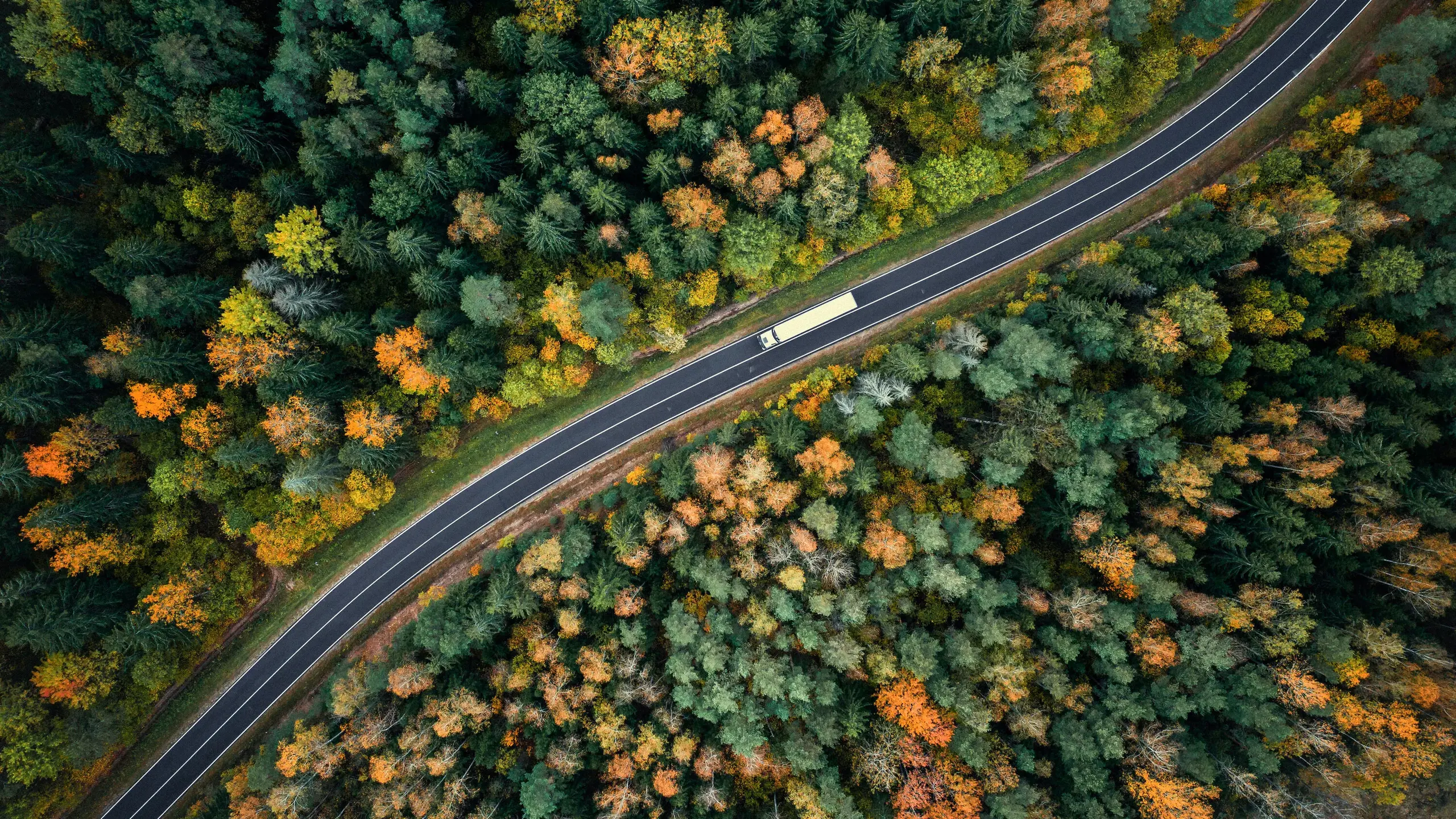 Arial view of a truck mvp