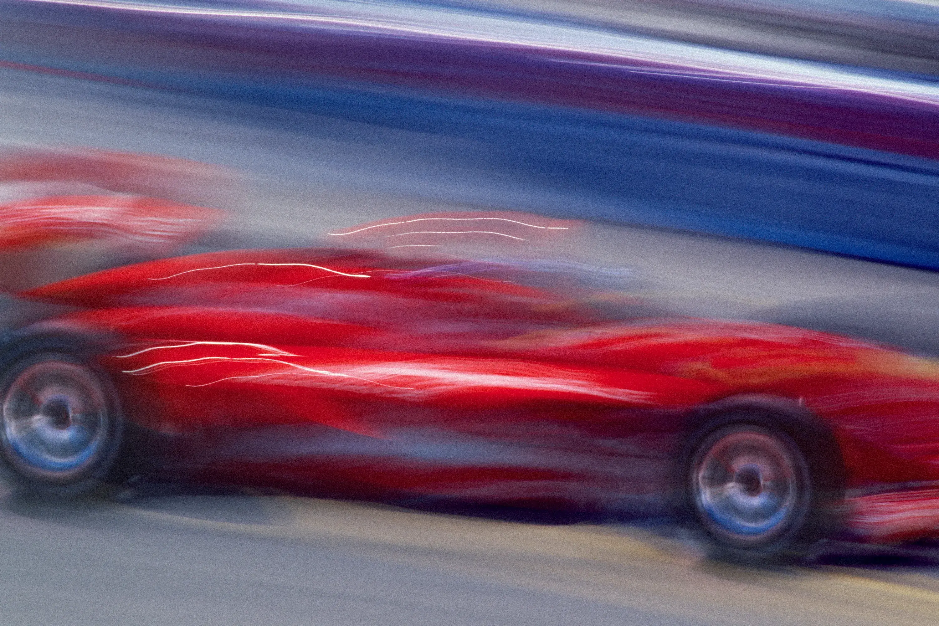 Speeding Red Racecar